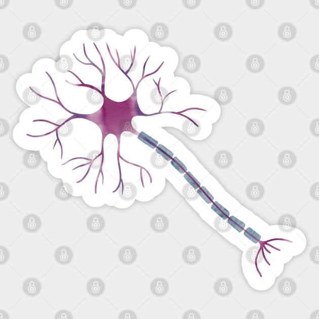 Watercolor Purple Neuron Sticker by the-bangs